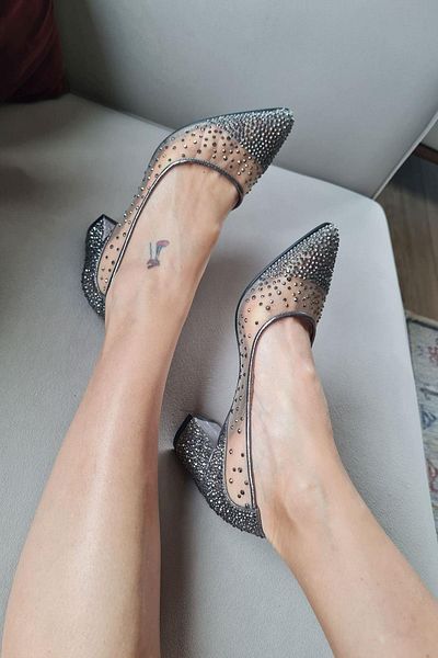Topukla Footwear 135 5465KT Pantofi de rochie de seară cu toc scurt pentru femei, cu perle