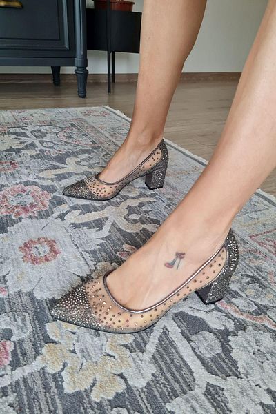 Topukla Footwear 135 5465KT Pantofi de rochie de seară cu toc scurt pentru femei, cu perle