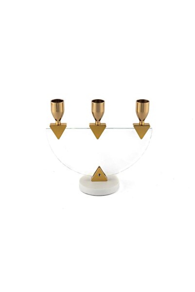 Mikasa Moor Gold 3lü Cam Şamdan 20x8x17cm