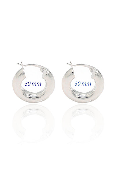 Midyat Nurtaş Gümüş 30 mm Halka Model 925 Ayar Gümüş Küpe 201023005