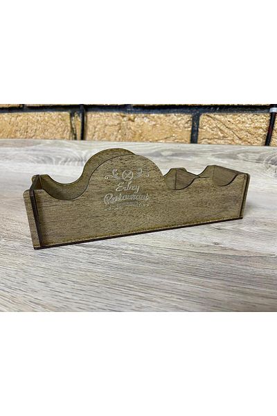 Bir Reklam Cafe Restaurant Wooden Napkin Holder Sugar Bowl Sauce Bowl