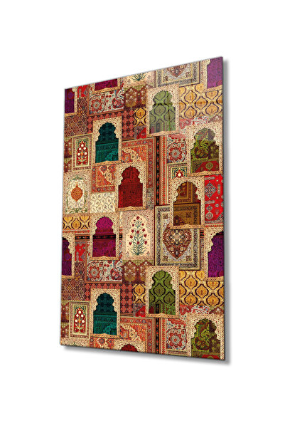 Rosyvien Rengarenk İslami Motif Cam Tablo, Modern Ev Ofis Cami Duvar Dekoru, Hediyelik, Kırılmaz Temperli Cam