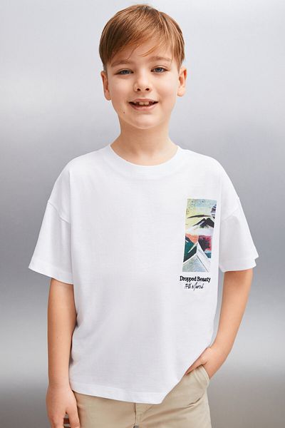 GRIMELANGE Tricou alb DARROW pentru bărbați