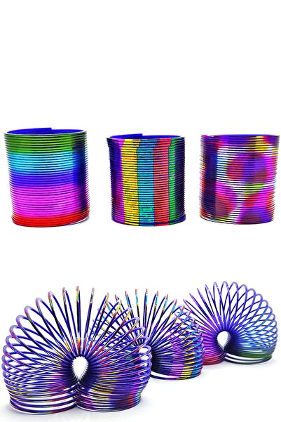 Limmy Metallic Color Stress Spring Pattern Toy Stress Spring - 5 cm Diameter - 3 Pcs
