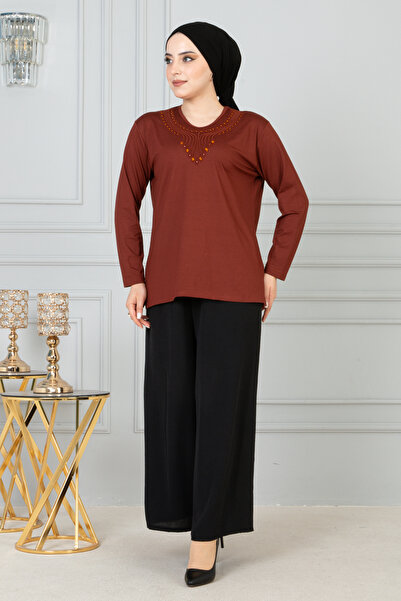 FATELLA Γυναικεία μπλούζα Mother Tile με μακριά μανίκια από λύκρα, με σχέδιο ...