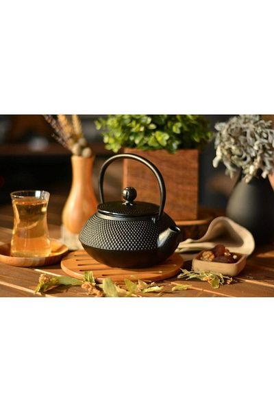 Bambum Taşev T2764 Linden - Hyacinth 750 ml Black Cast Iron (Teapot) Teapot