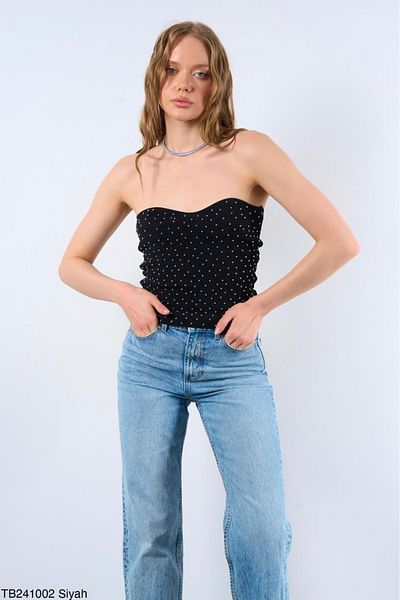 Lupies Women's Black Stone Bustier