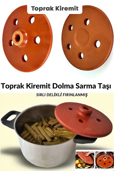 Tilbe Home Tile Soil Fountain Stone Five Holes Baked Leaf Hot Pot Wrap Cooking Lid Large Size 23cm