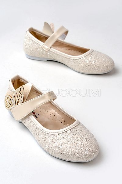 p papuccum ortopedi çocuk ayakkabıları Balerini pentru fete cu model de fluturi - Pearlescent