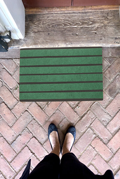 KARMAT Килимок для вхідних дверей, килимок з 6 смугами, килимок для пилу та вологи, зелений, 45*70