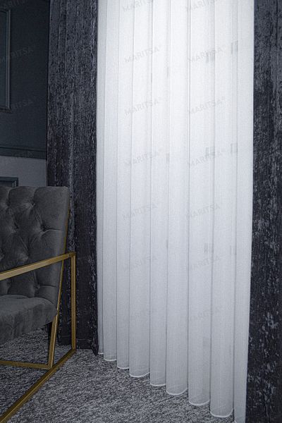 MARİTSA Ecru Bamboo Series Tulle Curtain - Gramaged Pera Pattern, Tight Pleat, Curtain with Lead Skirt (1X3)