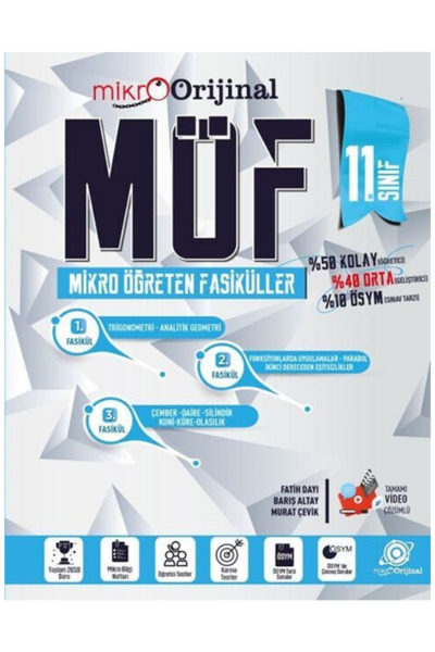 Orijinal Yayınları Orijinal Mikro 11. Sınıf Matematik MÖF Mikro Öğreten Fasik...