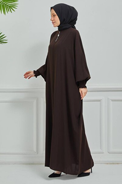 ASİLNUR Μανίκι με φερμουάρ καφέ Ferace