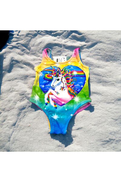 Esterella Unicorn Girl's Solid Swimsuit / Girl's Strap Swimsuit / Girl's Unicorn Printed Swimsuit