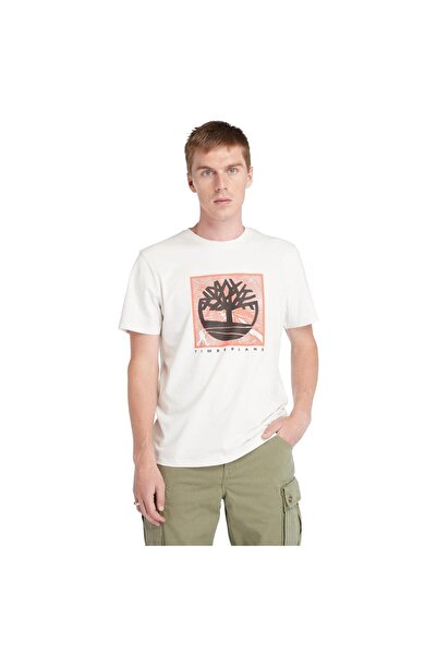 Timberland Short Sleeve Front Graphic Tee Erkek T-Shirt TB0A5UDBCM91 Beyaz-XL