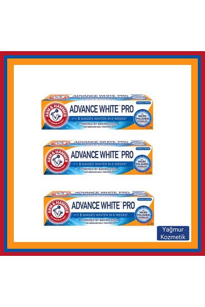 Arm&Hammer Whitening Advance White Toothpaste - Up to 3 Tones, 75ML+75ml+75ml 3 Arm Hammer