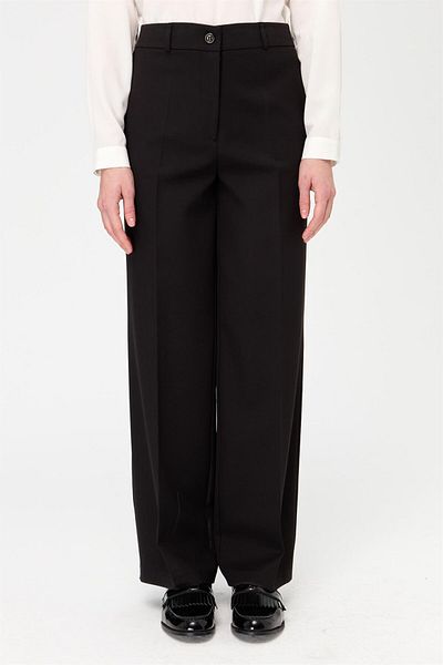 Esswaap Black Wide Leg Trousers