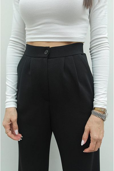 My Blog Pantaloni Palazzo negri cu pliuri duble