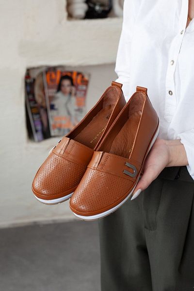 Adım Adım Women's Genuine Leather Orthopedic Flat Ballerinas