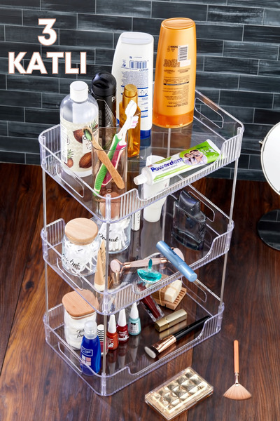 grimorlife 3-рівневий кришталевий органайзер для косметики, багатофункціональ...