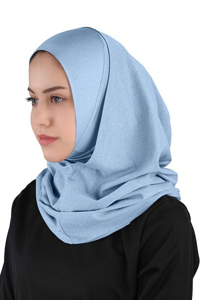 Ecardin Rochie de seara cu sclipici albastru Baby Turban Hijab practic - St 300