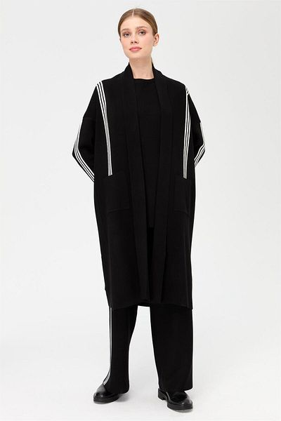 Esswaap Stripe Detailed Knitwear Trousers Suit Black