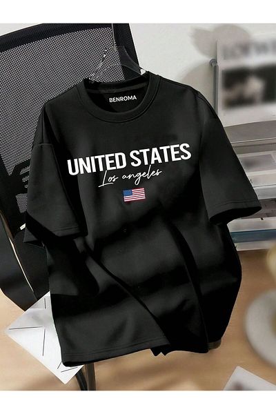 BENROMA UNITED STATES PRINTED OVERSIZE UNISEX T-SHIRT[3-12 ετών παιδικό μπλουζάκι διαθέσιμο]