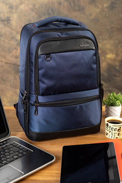 Case Club Lacivert Laptop Sırt Çantası  14 inç 15,6 inç Usb Aparatlı Darbe Em...