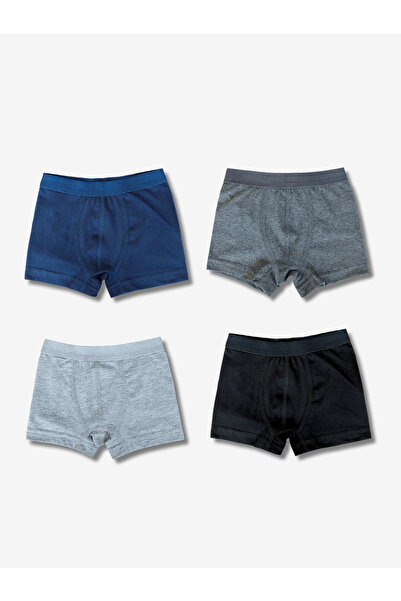 Perakids Set de 4 lenjerie de corp boxer pentru băiat, albastru bleumarin, gr...