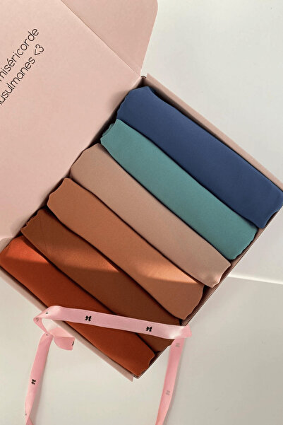 hijabchi 6'lı Ithal Medine Ipeği Çeyiz Ve Hediye Şal Seti Soie De Medine Medi...