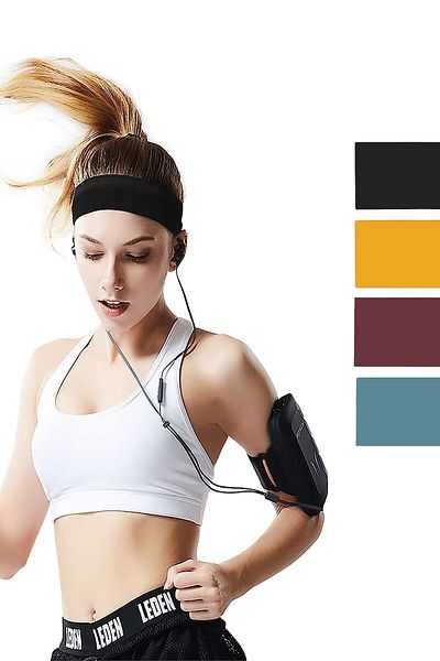 Salvia Dione Set de 2 benzi de păr din bumbac elastic, negru