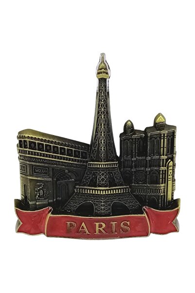 Dünyadan Hediyeler Vintage Metal 3D Magnet Paris Fransa 7 cm