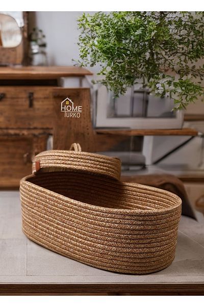 HomeTurko Кухненска Кошница - Юта с Капак, Ракита, Органайзер, Органайзер, Декоративна