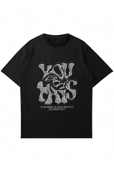 Mad&Calf Unisex You Got This Printed Crew Neck Oversize Tshirt