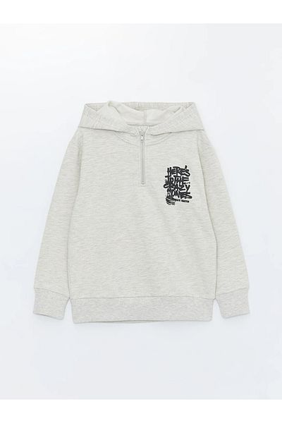 LC Waikiki LCW Kids Hooded Printed Long Sleeve Boys' Sweatshirt and Sweatpants