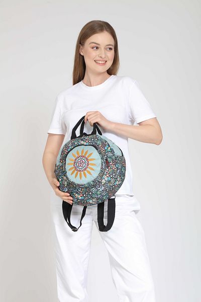 Street Bag Rucsac rotund brodat etnic Fargin Bohemian - pentru zi cu zi și călătorii