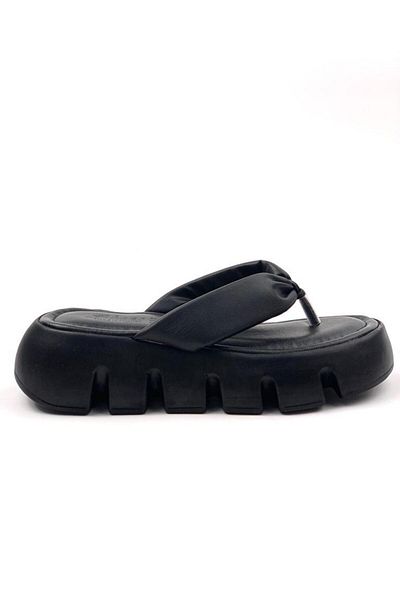 bescobel Women's Black Pundy High Comfort Orthopedic Sole Flip Flops