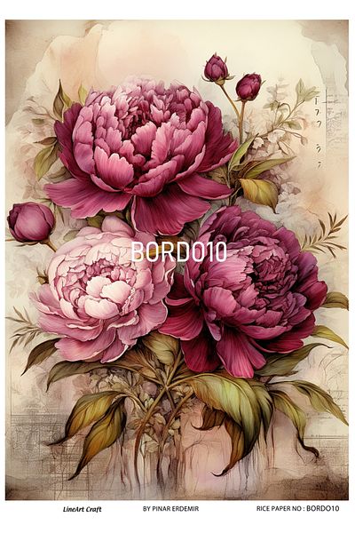 LİNEART Brass Decopage Paper LineArt - LA-BORDO10