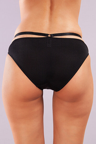 Golshan Gorbus Mini Slip, Women's Micro Waist Stripe Black Color Panties