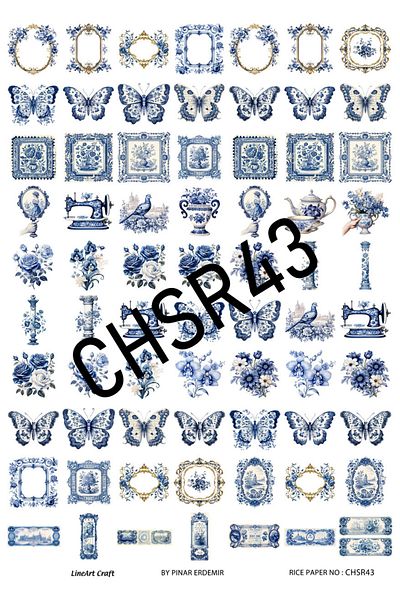 LİNEART LineArt Rice Patterned Decorative Paper - LA-CHSR43