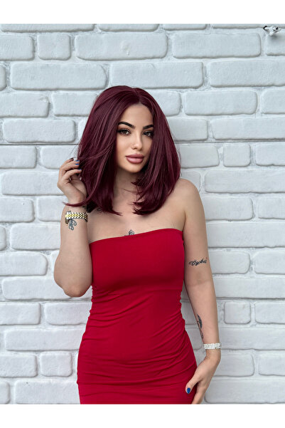 Peruk Avm Luxury Orta Boy Özel Kızıl Tül Peruk