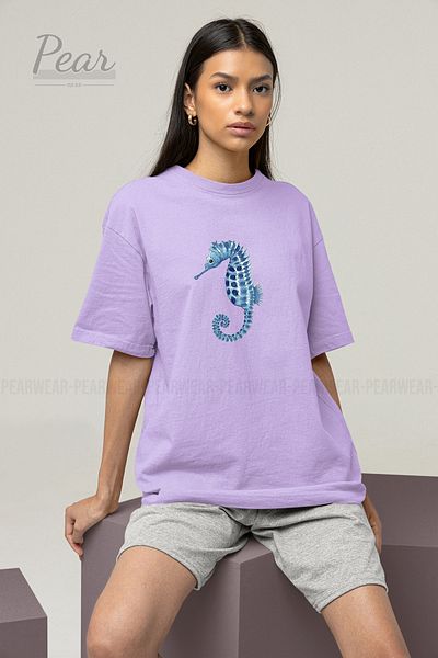 Pear Wear Μπλουζάκι Unisex με στάμπα Seahorse T-shirt Oversize