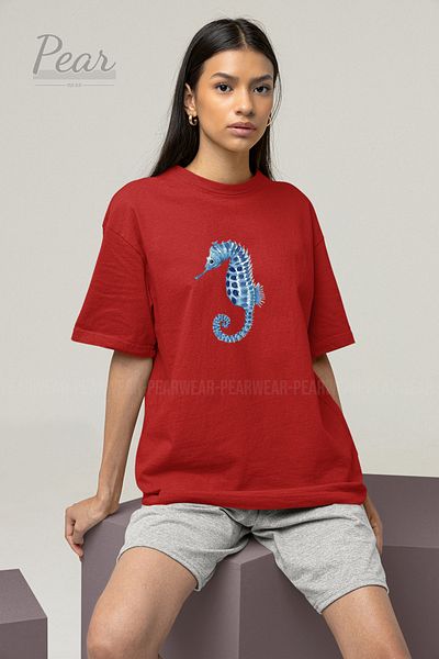 Pear Wear Μπλουζάκι Unisex με στάμπα Seahorse T-shirt Oversize
