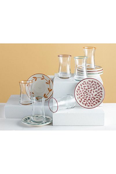 English Home Trina Porcelain 6-Piece Tea Set 160 Ml Colorful