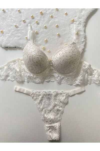 MAVEA Set sutien cu bretele subțiri cu pietre împrăștiate