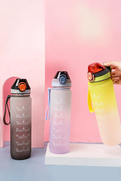 Comprox Motivational Luxury Water Bottle 1LT Water Bottle with Straw 1000ml HQ POLYCARBON Sports Gym Water Bottle BPA Free