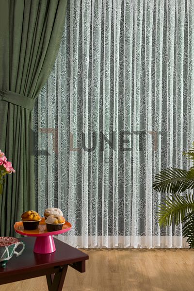 LUNETT HOME اللون الأخضر العشبي - ستارة خلفية مطوية 1x3، شفرة واحدة 9198
