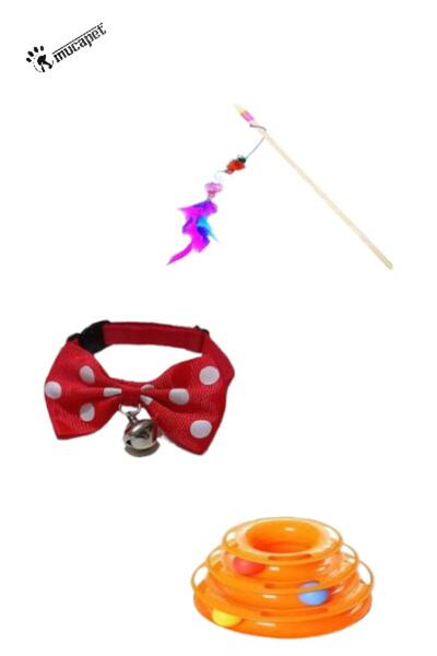 MUCAPET 1 Piece Plastic Cat Collar and Fishing Rod Set - S: 5