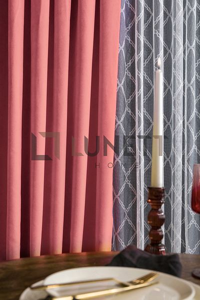 LUNETT HOME READY TO USE Pink THAT PLEATED 1X3 FON CURTAIN SINGLE WING 9212
