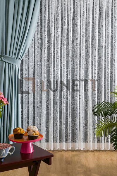 LUNETT HOME READY TO USE MINT CLEAR PLEATED 1X3 PHONE CURTAIN SINGLE WING 9244